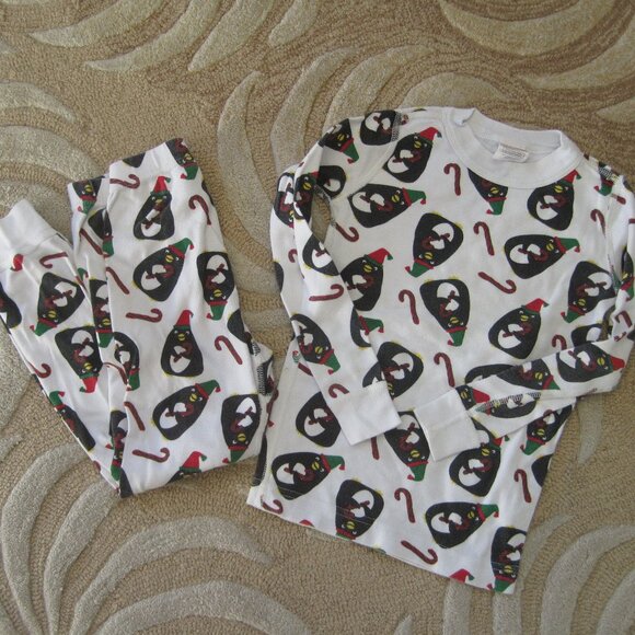 Hanna Andersson Penguin Christmas Pajamas Size 4 100cm 100% Organic Cotton - Picture 1 of 3